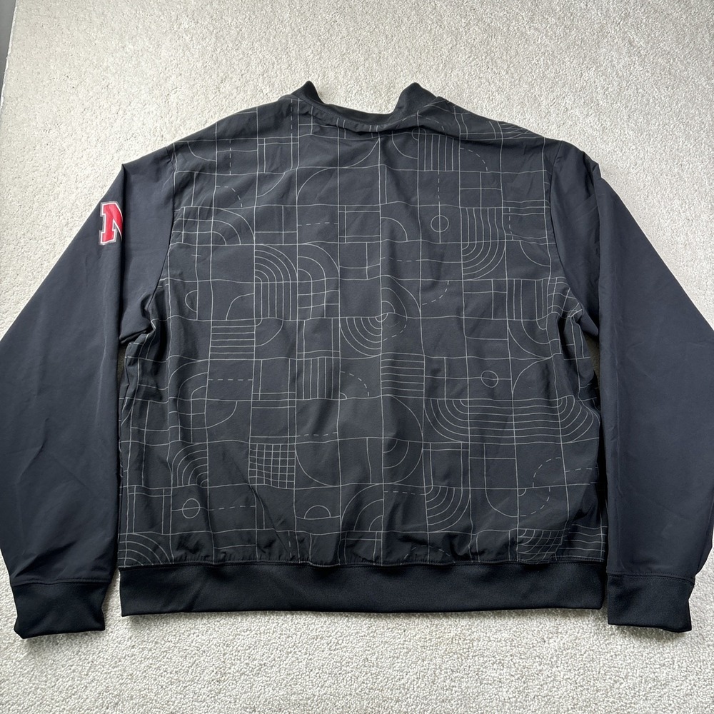 Adidas Nebraska Huskers Playoff FZ Jacket Men's Size XL Black Team Issue - Picture 9 of 14